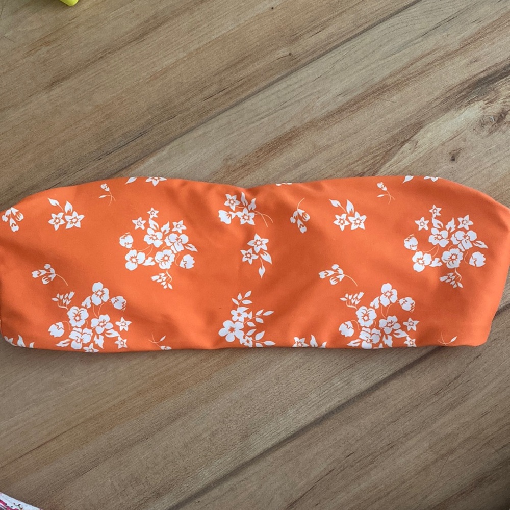 orange bandeau bathing suit top